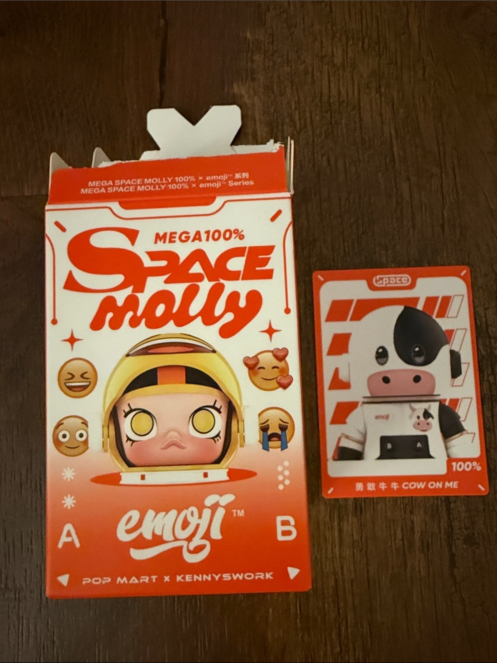 Pop Mart Space Molly Emoji Mega 100%- Cow on Me figure